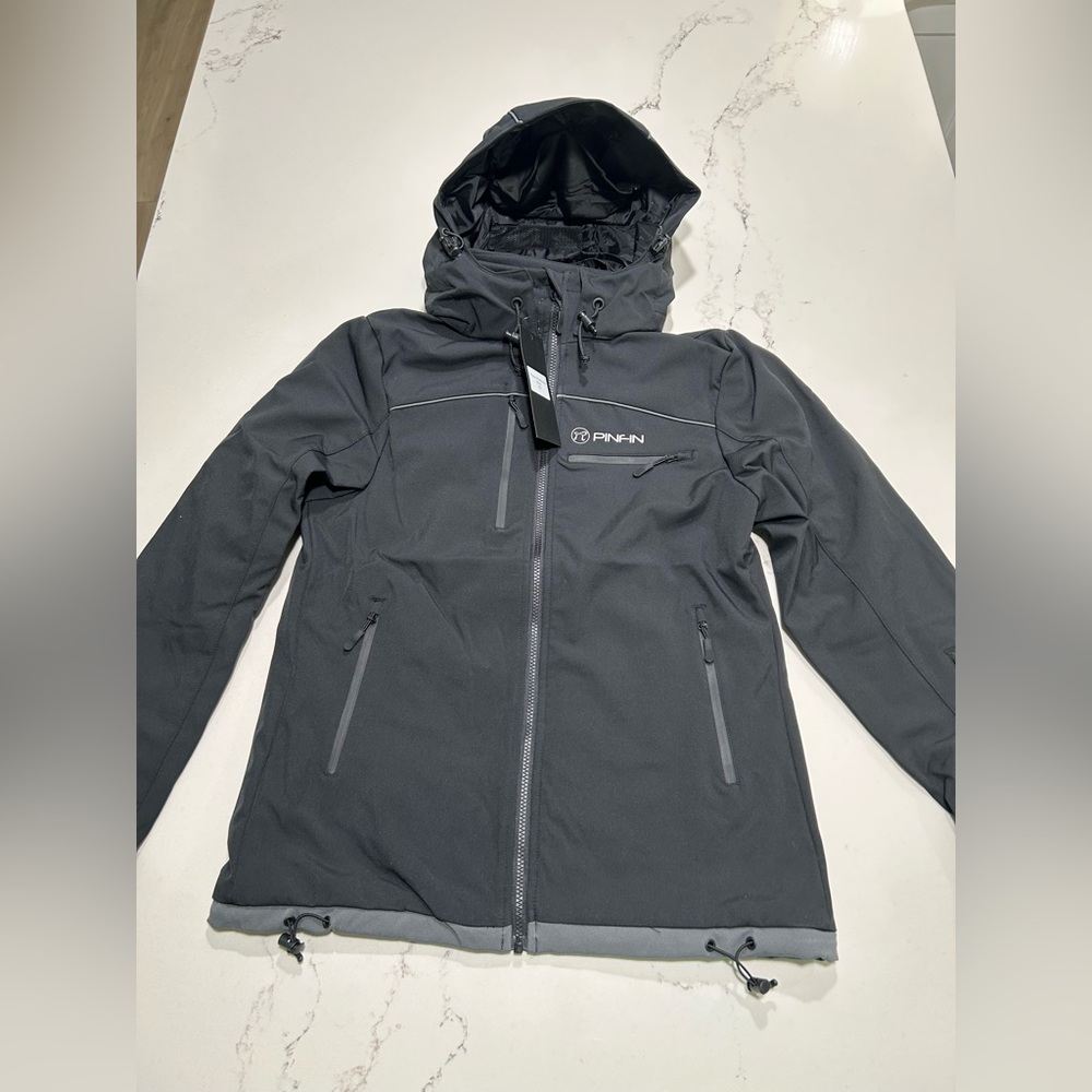 NEW Black Womens Pin Fin Snow Windbreaker Jacket Alpha $200 XL